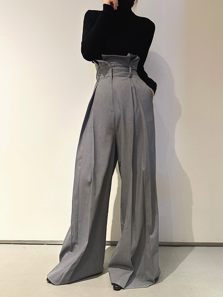 High Waist, Long Legs, Loose Drop, Straight Tube, Wide Leg Suit Pants for Women